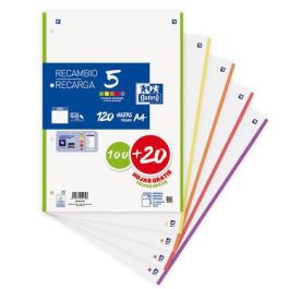 Oxford Recambio Classic 100H + 20H Gratis, A4, 90 gr, Liso, 4 Taladros, 5 Bandas Colores Vivos, Compatible con SCRIBZEE Precio: 4.49999968. SKU: B1JMFEY9HR