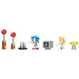 JAKKS PACIFIC Diorama Sonic The Hedgehog Figuras 6cm - Recrea batallas épicas con Sonic, Tails, Knuckles, Amy y Dr. Eggman