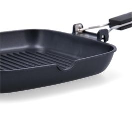 Asador Cuadrado Aluminio Fundido Ebano Quid 28 cm (6 Unidades)