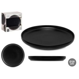 Plato Postre Gres Negro 20 cm Vessia - Cerámica (36 Unidades)