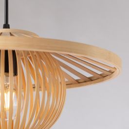 Lámpara Colgante Pembroke Pines de Ratán Natural Estilo Boho-Chic, Compatible Bombillas E27, Iluminación Interior SKD-P80114