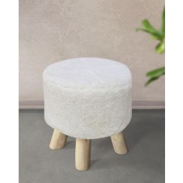 DKD Home Decor Carpets 2c25 Reposapiés Boho Crudo 40 x 40 x 40 cm