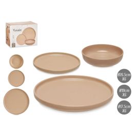 Set 18 Pzs Vajilla Gres Beige Vessia 39X29CM Set 18 Pzs Vajilla Gres Beige Vessia 39X29CM