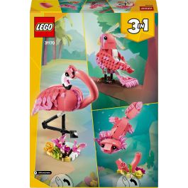 Lego Creator Juego de Construcción Flamenco Rosa Fauna Salvaje. Kit de Ladrillos para Recrear y Exhibir Animales, Edad 8+ Años