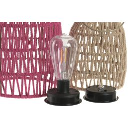 DKD Home Decor Lampara Solar Terraza Jardin Multicolor Set 3 24x24x44 cm