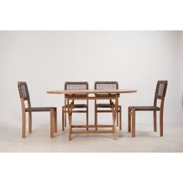 Mesa Terraza Y Jardin DKD Home Decor Natural Marron 90 x 75 x 150 cm Set de 5