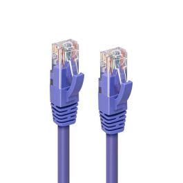 MicroConnect Cable de Parcheo CAT6A UTP 0.5m Púrpura LSZH para Redes 10Gbit/500Mhz con Conectores RJ45 50u' y Protección de Pestillo