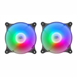 Mars Gaming MFDUO Pack 2 Ventiladores 12cm FRGB Rainbow Ultra Silenciosos FDB 12db Conectividad 3PIN+4PIN Kit con Iluminación 360º Precio: 13.50000025. SKU: B1KC3XBXGW
