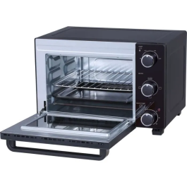 Continental Edison CEMF22B - Mini Horno Eléctrico 22L Negro 1300W Asador Circulación Natural