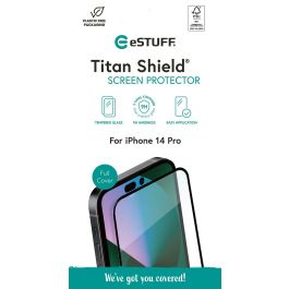 eSTUFF Titan Shield Protector de pantalla de cobertura total para iPhone 14 Pro