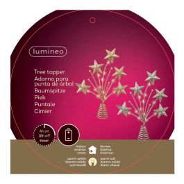 Adorno para copa árbol de navidad estrella 5x21x31cm 12 leds colores surtidos, función fija, blanco cálido