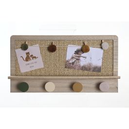 Perchero DKD Home Decor Natural Multicolor Fibra Madera MDF (45 x 6 x 24 cm)