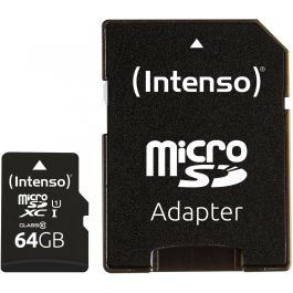 Intenso 3424490 Tarjeta MicroSDXC de 64 GB, Clase 10, UHS-I (U1), Negra