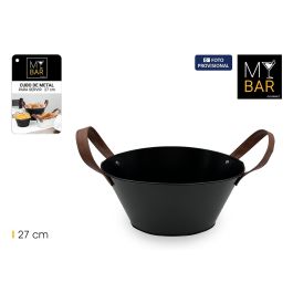 Inde Cubo Metal Ovalado con Asa de Piel Negro 27 cm (12 Unidades) Precio: 22.49999961. SKU: B1FWLMZ4A8