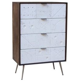 Cajonera DKD Home Decor 70 x 40 x 105 cm Blanco Marrón oscuro Madera de mango Precio: 433.50000023. SKU: S3044255