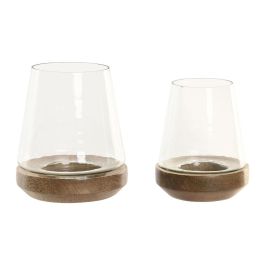 DKD Home Decor Portavela Cottage Marron Mango y Cristal Set de 2 12 x 15 x 12 cm Precio: 12.98999977. SKU: B1KCHFHY72