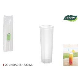 Set de 20 vasos tubo PP 330 ml Algon (24 Cajas) Precio: 54.88999956. SKU: B132EE4W96