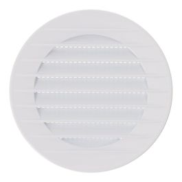 Rejilla ventilación redonda empotrable con mosquitera ø80mm abs blanca