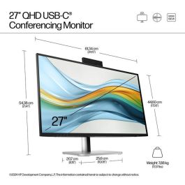 HP 527pm Monitor de Conferencia Series 5 Pro 27 Pulgadas QHD USB-C con IA Avanzada para Reuniones sin Distracciones y Colaboración Óptima Libre de PVC