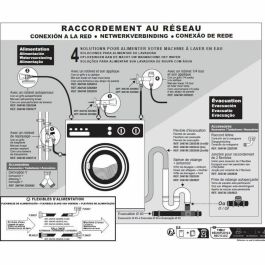 Edouard Rousseau ROU3047403202560 Manguera de desagüe para lavadora, 2,50 m, terminales Ø19 mm y Ø22 mm