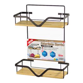 Hidalgo Estantería Baño 2 Bandejas Metal/Bambú, Diseño Moderno con Fijación Adhesiva/Tornillos, 27.5 x 12 x 37 cm Precio: 14.49999991. SKU: B166JCQH8M
