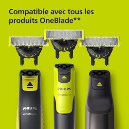 Philips OneBlade QP624/50 Cuchillas de Repuesto de Acero Inoxidable, 2 Cuchillas con Protección para la Piel