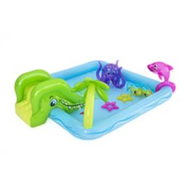 Bestway Piscina Infantil Zona de Juegos Acuático Fantástico 239 x 206 x 86 cm con Fuente y Tobogán