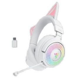 Razer Kraken Kitty V3 Pro Auriculares Gaming Inalámbricos Bluetooth 5.3 USB con Diadema y Retroiluminación Color Blanco