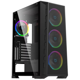Hiditec MH12 Torre Negro, Chasis ATX E-ATX Micro ATX, USB Type-C, Panel de Vidrio Templado, Iluminación ARGB, Refrigeración Optimizada Precio: 78.78999942. SKU: B1HQTQQERB