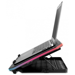 Krom Soporte Refrigerante Portátil NXKROMKOOLER Base Refrigeradora RGB para Portátiles hasta 19" con 6 Ventiladores y Iluminación LED