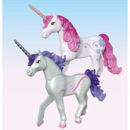 Playmobil Establo Mágico Unicornio con Mamá y Potro. Juguete de Construcción Infantil de Plástico para Niños +3 Años