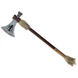 Hacha Decorativa Cazador De Las Cavernas - 53 x 18 cm, Diseño Robusto, Detalles Metálicos, Ideal para Disfraces y Eventos Temáticos