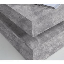 Coffee CFTT4181-U39 Mesa de Centro Cuadrada Giratoria con 2 Estantes, Tablero de Partículas, Aspecto Hormigón Gris Claro, L 78 x P 78 x H 35,4 cm Coffee CFTT4181-U39 Mesa de Centro Cuadrada Giratoria con 2 Estantes, Tablero de Partículas, Aspecto Hormigón Gris Claro, L 78 x P 78 x H 35,4 cm