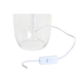 DKD Home Decor Lámpara de Sobremesa Moderna Blanco Gris Claro 30x54x30 cm con Cristal, Poliéster y casquillo E27 - Set de 2 unidades