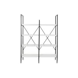 Estantería DKD Home Decor Negro Metal Blanco 4 Estantes Madera MDF (110 x 30 x 150 cm)