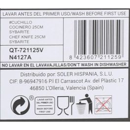 Quttin Cuchillo Cocinero Sybarite 25 cm (8 Unidades)