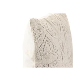 DKD Home Decor India 24 Cojin Boho Crudo 45 x 45 cm (2 Unidades) Bordado a Mano Algodon