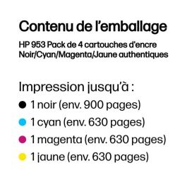 HP Tinta BK, C, M, Y para Officejet Pro 7700, 8200, 8700 Series - Nº 953 Pack De 4