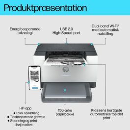 HP LaserJet M209dw Impresora Láser Monocromo WiFi Doble Cara Automática (Dúplex) 29ppm Rápida Compacta para Oficina/Hogar Blanca