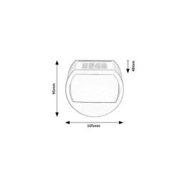 RABALUX RAB-77004 Aplique Exterior Solar Narmada LED 0,5W 13Lm 4000K IP44 Redondo Estilo Moderno Luz Blanca Natural con Brillo Ajustable