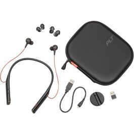 Poly Voyager 6200 UC Auriculares de Cuello Bluetooth con Micrófono, Cancelación de Ruido, Audio Profesional, Multipunto USB-C Negro