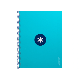 Antartik Cuaderno espiral A4, tapa dura forrada, 80 hojas, 90 gr, horizontal, color turquesa