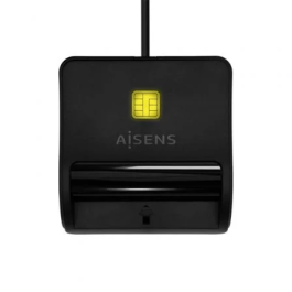 AISENS Lector USB-C para DNIe y Tarjetas Chip, Negro, Multilector Externo, Modelo ASCR-SN03C-BK