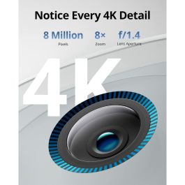 Eufy T88713W1 Cámara de Seguridad IP 4K UHD Solar con IA BionicMind, Visión Nocturna Color y Audio 2 Vías para Exterior - Pack 2 Unidades