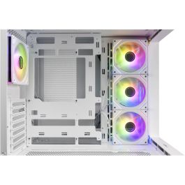 FSP M580-WA Caja PC Midi ARGB TG White - Torre de Ordenador con Panel Lateral de Cristal Templado