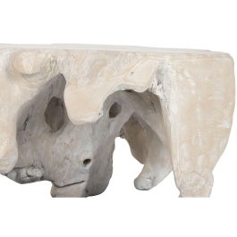 DKD Home Decor Indonesia 1c24 Mesa Centro Balines Blanco 88 x 88 x 46 cm Raíz de Teca