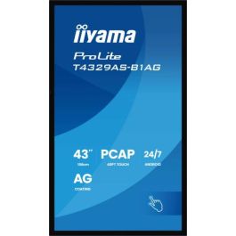 Iiyama T4329AS-B1AG Monitor Interactivo All-in-One PCAP 43" 4K UHD Táctil Android 14, 500cd/m², WiFi, HDMI, USB-C 24/7