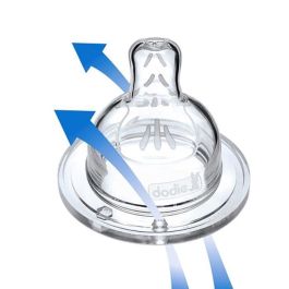 Dodie Biberón Sensation de Vidrio Anti-Cólico 270 ml con Tetina Anti-Cólico 3 Velocidades - 0-6 meses - Doe Beige