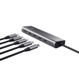 Trust Halyx Hub USB-C 4x USB-C Datos 1x USB-C PD Gris 5 Puertos