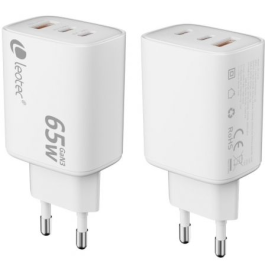 Leotec LECSPH65W3W2 Cargador de Pared GaN Universal 65W con 2xUSB Tipo-C y 1xUSB Tipo-A